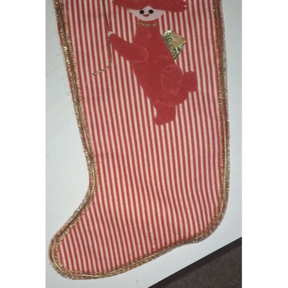Lot Of 2 Handmade Felt Xmas Stockings Pixies Fairies Red White - Picture 6 of 16
